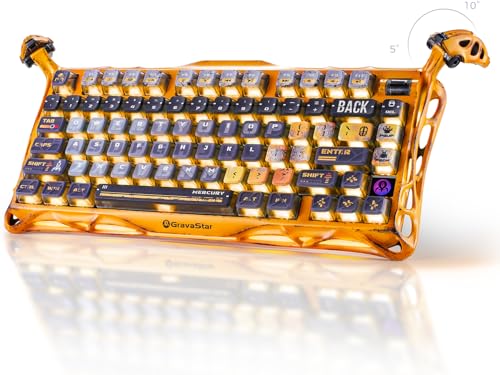 GravaStar Mercury K1 Pro Wireless Gaming Keyboard, Handcrafted Aluminum Alloy Mechanical Keyboard, 75% Layout, Hot-Swappable RGB Custom Keyboard with Linear Switches 【Battle-Worn Yellow】 - color: Battle-Worn Yellow