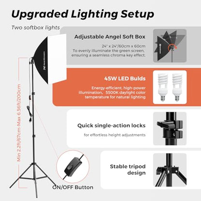 NearStream VM20 Streaming Camera and VK40 Photography Lighting Kit Bundle, for Livestreaming, Video Creation