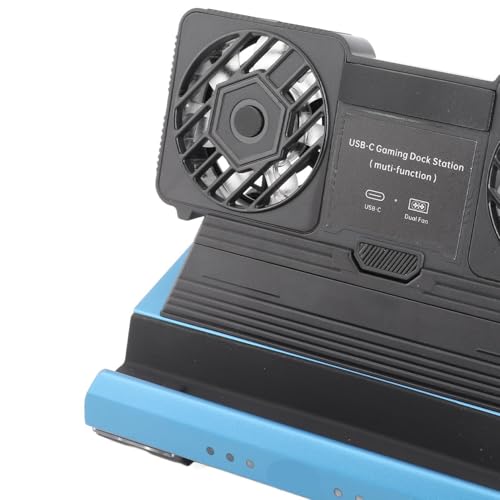 Docking Station, 9 in 1 4K 60Hz Gigabit Ethernet RGB Handheld Gaming Console Dock with Dual Cooling Fan Adjustable Speeds 100W PD for OLED ROG Ally Legion Go
