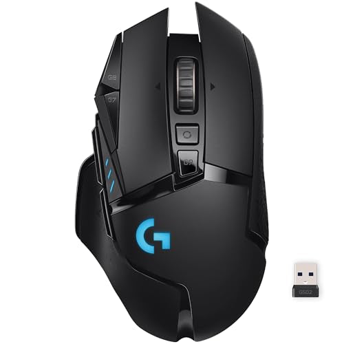 Logitech G502 Lightspeed Wireless Gaming Mouse - Black | RGB, Adjustable Weights, 11 Programmable Buttons, POWERPLAY Compatible, On-Board Memory, for PC/Mac - style: Wireless