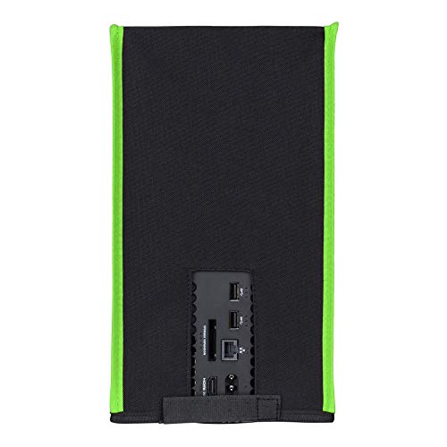 PlayVital Black Nylon Dust Cover for Xbox Series X Console, Soft Neat Lining Dust Guard, Anti Scratch Waterproof Cover Sleeve for Xbox Series X Console - Neon Green Trim - color: Neon Green Trim
