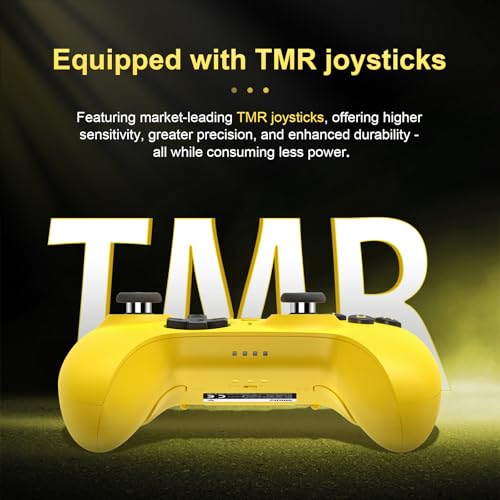 8Bitdo Ultimate 2 Bluetooth Controller for Switch 1/2, Windows PC | TMR Joysticks,Tactile/Hall Triggers,Programmable L4/R4 Bumpers,2 Back Paddle Buttons,RGB Ring,Yellow