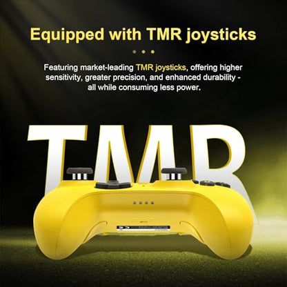 8Bitdo Ultimate 2 Bluetooth Controller for Switch 1/2, Windows PC | TMR Joysticks,Tactile/Hall Triggers,Programmable L4/R4 Bumpers,2 Back Paddle Buttons,RGB Ring,Yellow