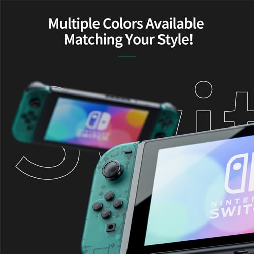 Tideal Set of Replacement Controller for Nintendo Switch - Compatible with Nintendo Switch (1) / OLED/Lite - Dual Vibration/Motion Control / 6-Axis Gyro (Transparent Dark Green) - color: Transparent Dark Green