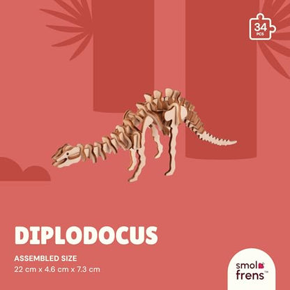 3D Wooden Puzzles for Ages 8+, 4 Pack Dinosaur Puzzles, FSC-Certified Wood, Plastic-Free Toy, STEM Kit for Kids Teens Adults, Wood Craft Model Kit, Individually Wrapped Party Favors - Jurassic Frens - color: Jurassic Frens