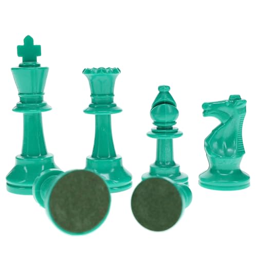 WE Games Color Bright Plastic Staunton Tournament Chess Pieces with 3.75 in. King - Half Chess Set of Chess Pieces Only, Teal Green - color: Teal Green