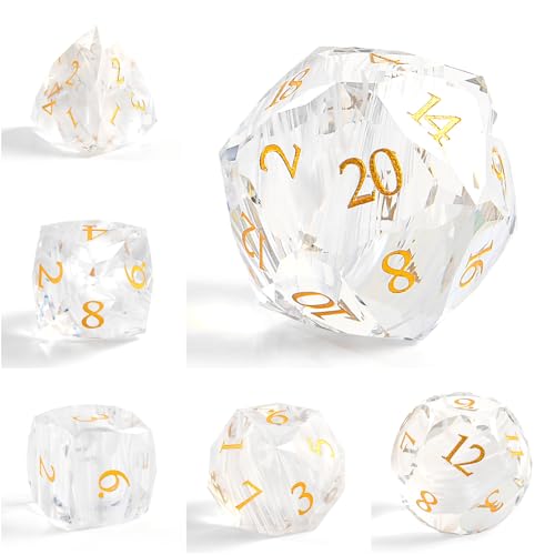 7-Piece Diamond Cut Dice Set D&D Set for Dungeons and Dragons, RPG, Tabletop Games, remium Gift Box & Durable Design - color: Ls-3