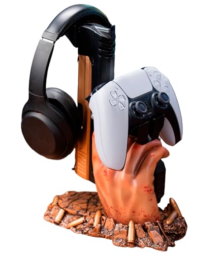 Exclusive Gaming Controller Holder & Headset stand figure for GTA VI and Call of Duty and Fortnite Gaming Room Decor | Staff Room accessories For PC PlayStation & Xbox | Shooter Decor | Present For Gamers Adults Kids Accessories