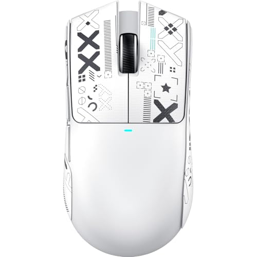 ATTACK SHARK X11SE Wireless Gaming Mouse, 59g Lightweight, White&Tape | Bluetooth/2.4Ghz Wireless/Wired Connectivity, 22K DPI, PixArt PAW3311 Gaming Sensor, 1K Polling Gamer Mice for PC/Mac - color: White&Tape