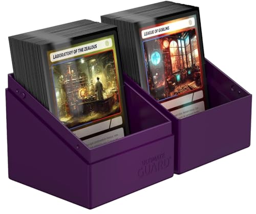Ultimate Guard Boulder Solid 100+, Deck Case for 100 Double-Sleeved TCG Cards, Purple, Secure & Durable Storage for Trading Card Games, No Transparency - color: Purple