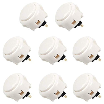 Sanwa JLF-TP-8YT Joystick + Sanwa 8 pcs OBSF-30 Push Button Bundle Kit Color : White - for Arcade Game 4 & 8 Way Adjustable, Compatible with Catz Mad SF4 Tournament Joystick S@NWA - color: White