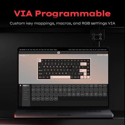 IQUNIX MQ80 Low Profile Mechanical Keyboard for Work and Gaming Tri Mode Wireless Wired CNC Aluminum Hot Swappable RGB Backlit Long Battery Life VIA Support (Black) - style: Shadow Black