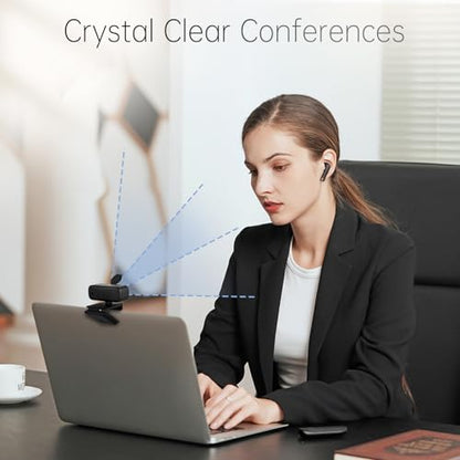 1080P HD Webcam with Noise-Canceling Mic, Auto Light Correction, Privacy Cover and Wide Angle Lens, Plug & Play USB Camera for Laptop/Desktop/PC/Mac, Compatible with Zoom/Skype/Teams/Streaming Black