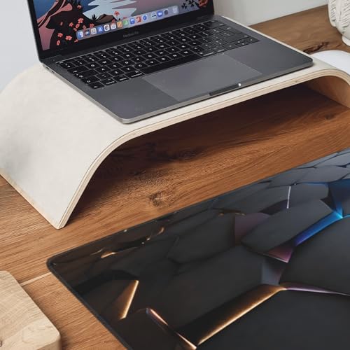 Large Gaming Mouse Pad, 3D Hexagon Design, Non-Slip Rubber Base, Colorful Desk Mat, 35.4" x 15.7", for Gamers and Office Use - color: Large 3D Line Gaming