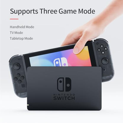 Tideal Set of Replacement Controller for Nintendo Switch - Compatible with Nintendo Switch (1) / OLED/Lite - Dual Vibration/Motion Control / 6-Axis Gyro (Transparent Black) - color: Transparent Black