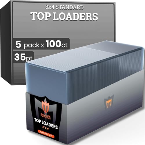 Max Protection 35pt Top Loaders for Cards - 500 Count - Premium 3x4 Inch Trading Card Toploaders - Protect Your Baseball and Sports Cards with These Crystal Clear Hard Plastic Sleeves Protectors - size: 500 Toploaders