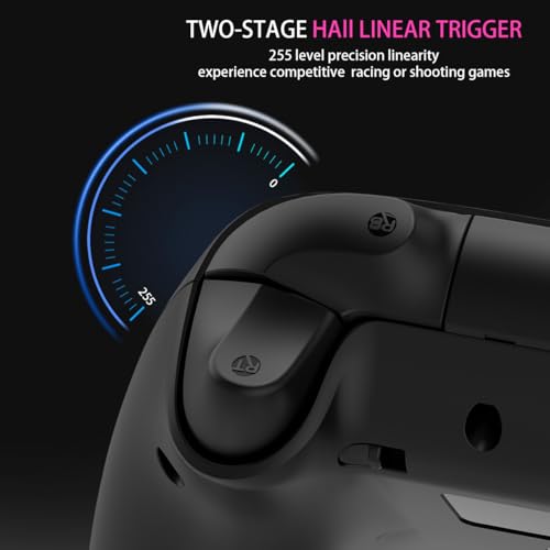 ASRVA Black 2.4G Wireless Game Controller, No Bluetooth, Hall Effect Gamepad with Metal Rear Macro Buttons, Wired Plug & Play, Compatible with PC Mac Steam Deck PS3 Switch Android - color: Black