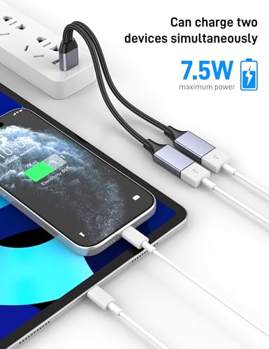 USB Splitter 1 in 2 Out(2 Pack), USB 2.0 A Male to 2 Dual USB Female Jack Y Splitter Hubfor Laptop, PC, Smart TV, Desktop Computer, Mac, PS5, PS4(Not Supporting CarPlay and Android Auto) - size: 2 Pack