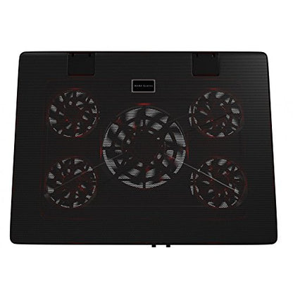 Mars Gaming MNBC2 Laptop Cooling Pad (Up to 17.3 Inches, 5 Fans, Red LED, 2x USB 2.0, Black)