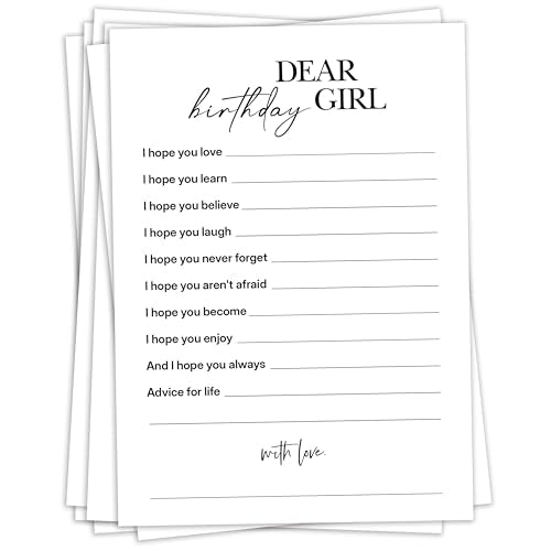 Birthday Party Game Cards for Adults, 25 Paper Icebreaker Game Cards for Birthday Celebrations, Interactive Party Game for Friends, Family & Coworkers - A02 - color: Dear Birthday Girl