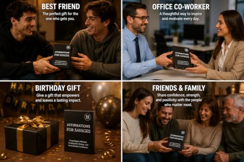 Isaac Liev Daily Affirmation Cards for Women & Men – 52 Motivational Affirmations Deck for Mindset & Inspiration | Cool Gifts for Him & Her, Best Friend, Coworkers, Office & Birthday - style: Savage Affirmation
