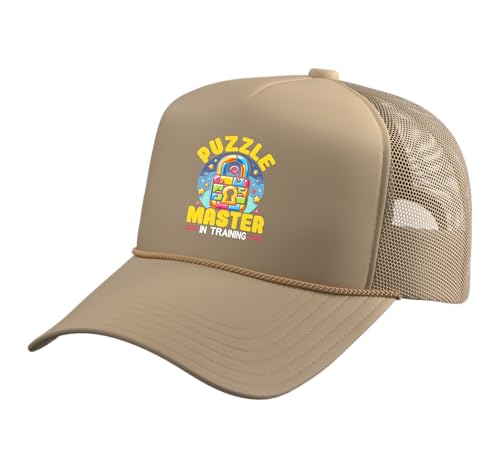 Escape Room Game Lockpicking Puzzle Room Exit Game Trucker Hat with Adjustable Mesh Back - color: Khaki