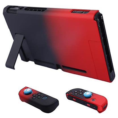 Dockable Case for Nintendo Switch - COMCOOL 3 in 1 Protective Cover Case for Nintendo Switch and Joy-Con Controller with Screen Protector - Red Black - color: Red Black