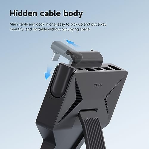 Hagibis Steam Deck Docking Station, 6 in 1 USB-C Dock Stand for SteamDeck OLED with 100W Power Delivery, 4K@60Hz HDMI, 1000Mbps RJ45,2 USB 3.0, Micro SD Card Reader, Portable USB Hub Kickstand
