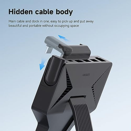 Hagibis Steam Deck Docking Station, 6 in 1 USB-C Dock Stand for SteamDeck OLED with 100W Power Delivery, 4K@60Hz HDMI, 1000Mbps RJ45,2 USB 3.0, Micro SD Card Reader, Portable USB Hub Kickstand