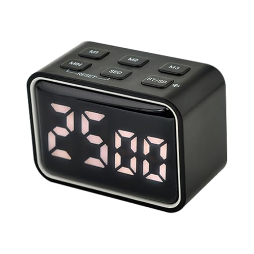 Digital Mini Timer Rechargeable, ON/Off Led Display Count Down/Up, 3 Preset Memory Times Loud Alarm Desk Timer for Kids Classroom Office Kitchen Cooking, Black - color: Black
