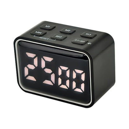 Digital Mini Timer Rechargeable, ON/Off Led Display Count Down/Up, 3 Preset Memory Times Loud Alarm Desk Timer for Kids Classroom Office Kitchen Cooking, Black - color: Black