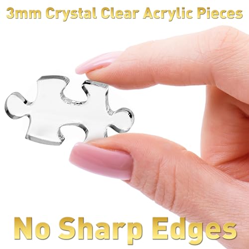 Funwares ImPuzzable Clear Acrylic Puzzle, 200 Pieces, Impossible Jigsaw | False Edges & Corners, Double-Sided Crystal-Clear Pieces, Insanely Hard Brain Teaser, Gag Gift & White Elephant Champ - size: 200 Pieces
