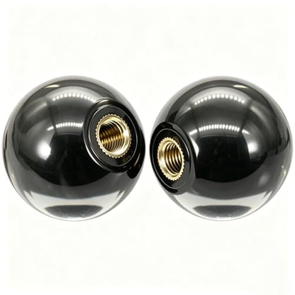 2Pcs Black Arcade Joystick Ball Top 35mm M6 Thread Replacement Joystick Knob for DIY Fight Stick, Home Arcade, Commercial Gaming Machine – PS & ABS Material 30g (Black) - color: Black