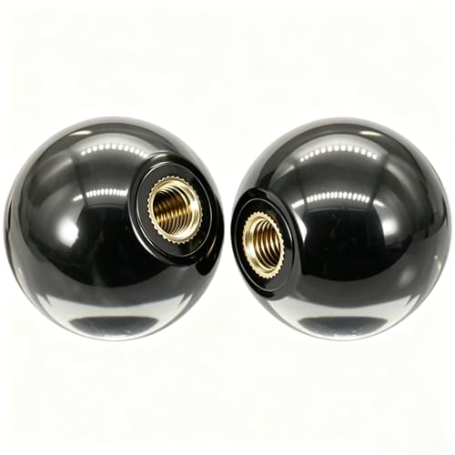 2Pcs Black Arcade Joystick Ball Top 35mm M6 Thread Replacement Joystick Knob for DIY Fight Stick, Home Arcade, Commercial Gaming Machine – PS & ABS Material 30g (Black) - color: Black