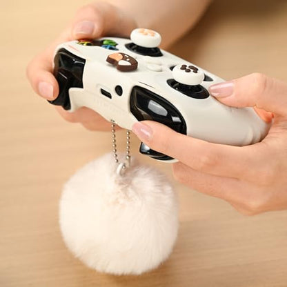 GeekShare Cat Paw Controller Skin Grips Set Anti-Slip Silicone Protective Cover Skin Case Compatible with Xbox Series X Controller with 2 Thumb Caps & 2 Button Caps & 1 Fluffy Ball & 2 Sticker-Calico - color: Calico