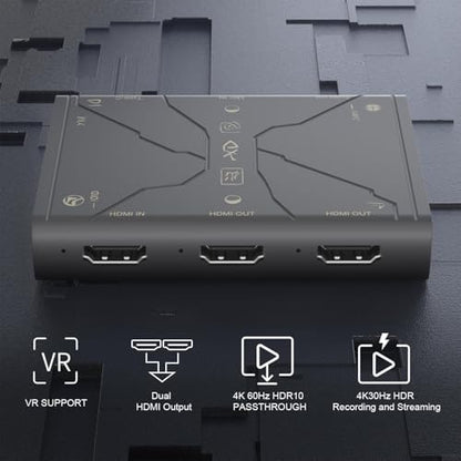 4K Video Capture Card, Stream and Record in 4K30 HDR10,1080P120 with Ultra-Low Latency on Switch/OLED, Steam Deck,Camera in OBS and More