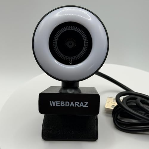 Webcam with Light Full HD 4K 1080P Web Camera Auto Focus Microphone Plug and Play USB Computer Web cam for PC Laptop Desktop, Mac Zoom Skype Teams