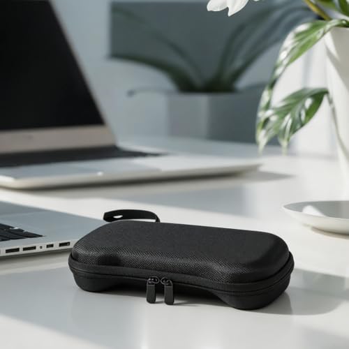 for Retroid Pocket 5 Carrying Case, Stylish Cloth Storage Bag with Organizer Pockets, Shockproof Travel Sleeve for Handheld Gaming Console, Black 25x12x5cm