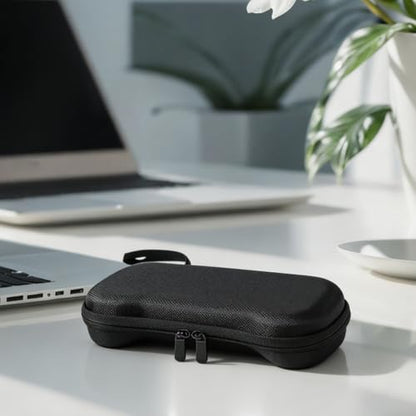 for Retroid Pocket 5 Carrying Case, Stylish Cloth Storage Bag with Organizer Pockets, Shockproof Travel Sleeve for Handheld Gaming Console, Black 25x12x5cm
