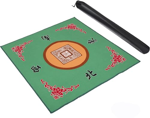 Mahjong Mat, Anti Slip and Noise Reduction Table Cover for Mahjong, Poker, Card, Board & Tile Games (Green, 31.5 inches) - color: Green