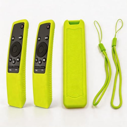 2 Pack Protective Silicone Remote Case Cover Compatible with Samsung Smart TV Remote BN59 Series, Anti-Slip Shockproof Sleeve Skin (Glow Green) - color: Glow Green