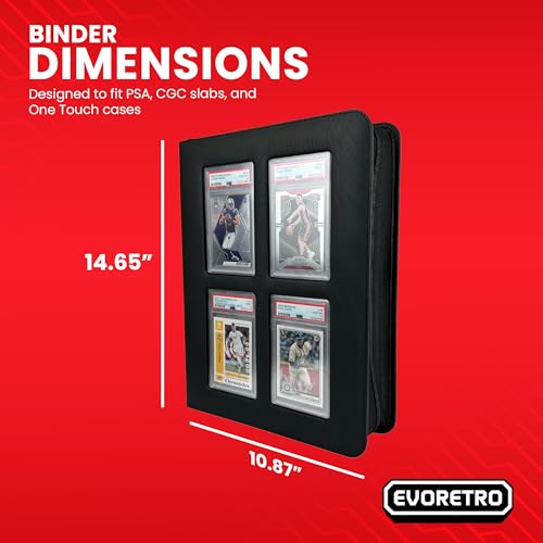 Premium Card Slab Binder – Black Zip Binder for PSA, CGC, CSG, One Touch Slabs - 360° Protection | Trading Card Storage Case (with Display Window) - style: With Display Window