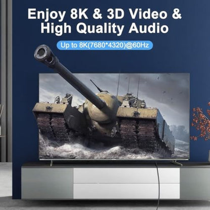 8K/10K/4K HDMI Cable 3.3 ft (1M), Nylon Braided | 48Gbps Ultra High Speed, 8K@60Hz 4K@120Hz, eARC HDCP 2.0/2.1/2.2/2.3, for gaming, PCs, monitors, TVs, Blu-ray players, PS5 - size: 3.3
