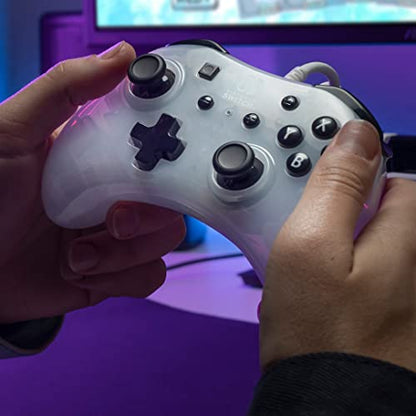 PDP Rock Candy Enhanced Wired Nintendo Switch Pro Controller, Switch Lite/OLED Compatible, Compact Durable Ergonomic Non-Slip Joystick (Frost White) - color: Frost White