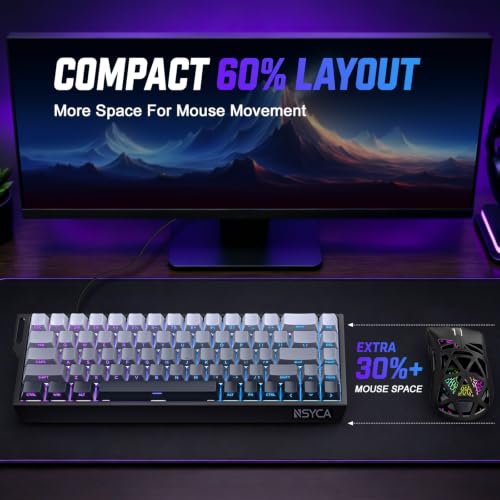 WIN68 HE Hall Effect Keyboard, Rapid Trigger Magnetic Gaming Keyboard, 8000Hz Polling Rate, DKS & SOCD, 0.01mm Adjustable Actuation, RGB PBT Keycaps, 60% Wired Keyboard for FPS Gaming PC & Mac - color: WIN68 Black Side-Printed