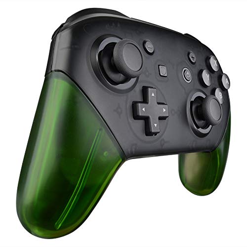 eXtremeRate Transparent Clear Green Replacement Handle Grips for Nintendo Switch Pro Controller, DIY Hand Grip Shell for Nintendo Switch Pro - Controller NOT Included - color: Clear Green