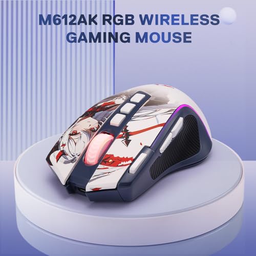 Redragon M612AK PRO Wireless Anime Gaming Mouse 8000 DPI Remapping Keys | Cable-Free 0 Delay, Rapid-Fire Clicker, Redefine Keybinding Macro, Vibing Backlight, Ergonomic Grip Body Comfort - color: Anime Version, style: Wireless