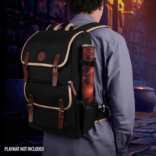 ENHANCE Designer Edition TCG Backpack - MTG Deck Bag Card Binder Space, TCG Deck Box Storage, MTG Playmat Holder - Card Storage Compatible with Magic the Gathering, Pokemon, Lorcana (Canvas Black) - color: Canvas Black