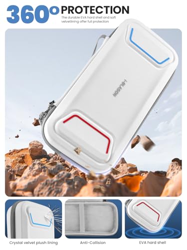 i-Blason Carrying Case for Nintendo Switch 2/Switch 1/OLED, White | Waterproof, Hard Shell, Large Capacity, 12 Game Card Slots - color: White