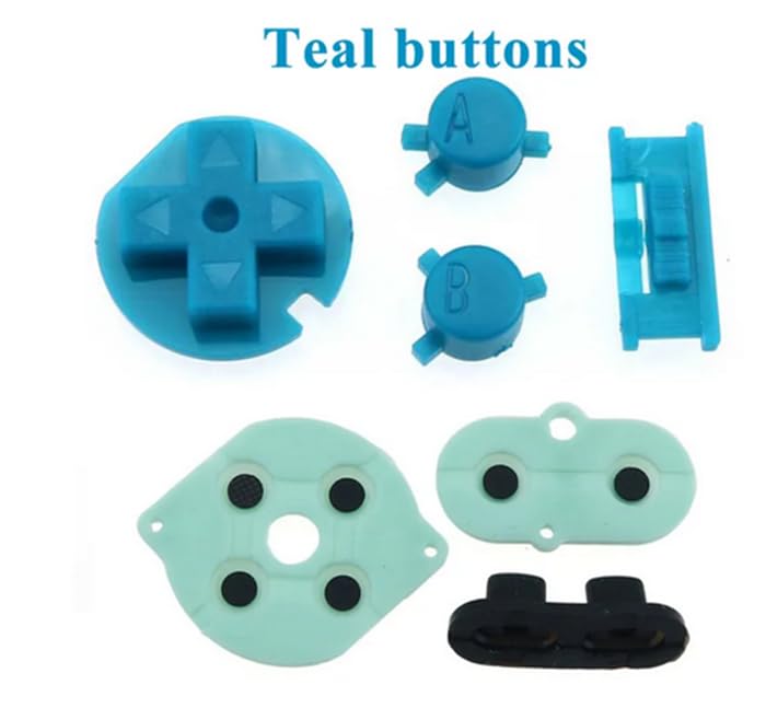 Silicone Rubber Conductive Button Pad with A B Power ON Off Buttons for Gameboy Color GBC (N) - color: N